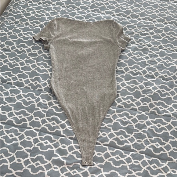 Gray Button-Up Bodysuit - Picture 2 of 2